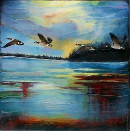 Painting, And the Geese are already Flying Far..., Nataliya Bagatskaya