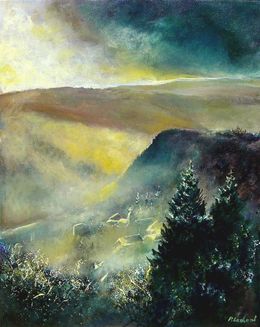 Painting, Misty morning in the valley, Pol Ledent