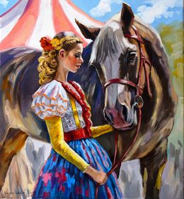 Gemälde, A circus girl and her best friend, Serghei Ghetiu