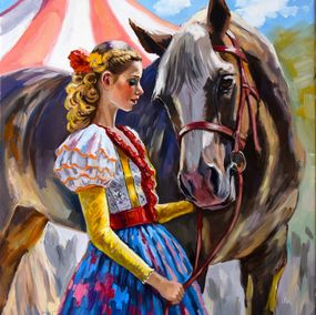 Painting, A circus girl and her best friend, Serghei Ghetiu