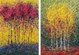 Painting, Diptych Autumn (stretched), Nadine Antoniuk