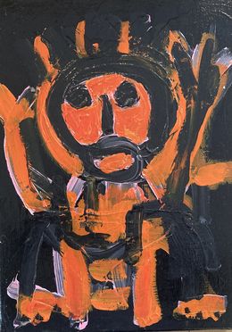 Peinture, Autoportrait orange, Renaud Philippot