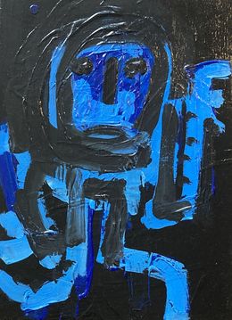 Peinture, Autoportrait bleu, Renaud Philippot