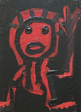 Peinture, Autoportrait rouge, Renaud Philippot