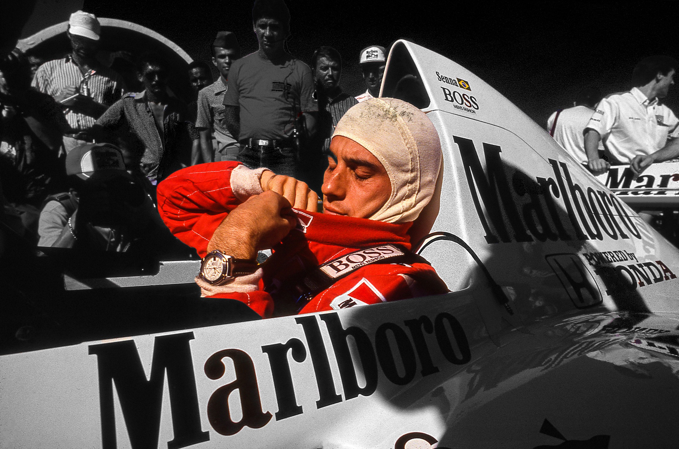 Dominique Leroy, Ayrton Senna en préparation au GP du Brésil Dominique Leroy, Ayrton Senna en préparation au GP du Brésil