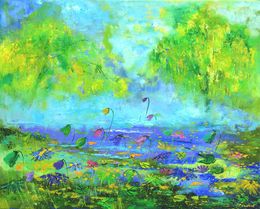 Painting, Waterlilies, Pol Ledent