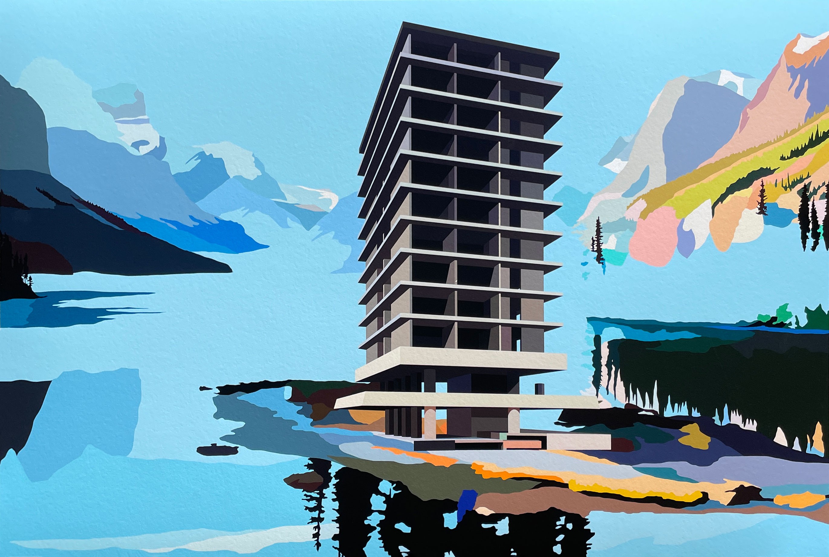 Marion Sagon, Blue Mountain & Floating Building Marion Sagon, Blue Mountain & Floating Building