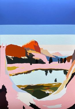 Drucke, Red Mountain, Pink Valley & Blue Sky, Marion Sagon