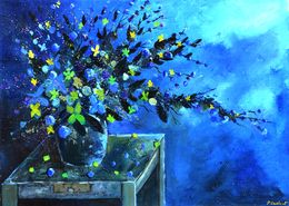 Gemälde, Blue still life, Pol Ledent