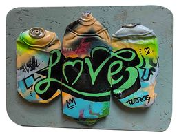 Painting, Love spray green, Florkey