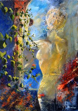 Painting, Waiting for her lover, Pol Ledent