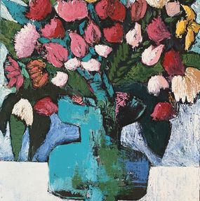 Peinture, Bouquet au Vase Bleu, Sophie Gardin