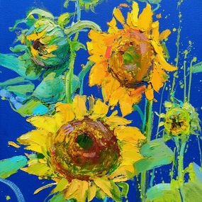 Gemälde, Sunflowers and ultramarine, Helen Shukina