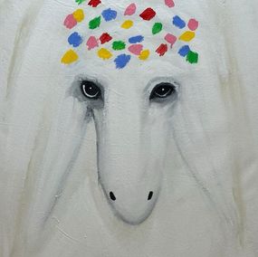 Pintura, Large Sheep White Eyes and Ctown, Menashe Kadishman