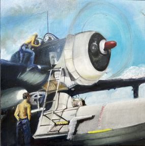 Painting, Shinning US Bomber, Lisbeth Buonanno