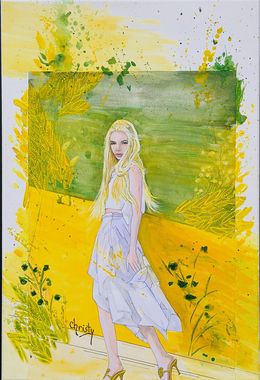 Pintura, Anastasia at the green and amber garden, Christy