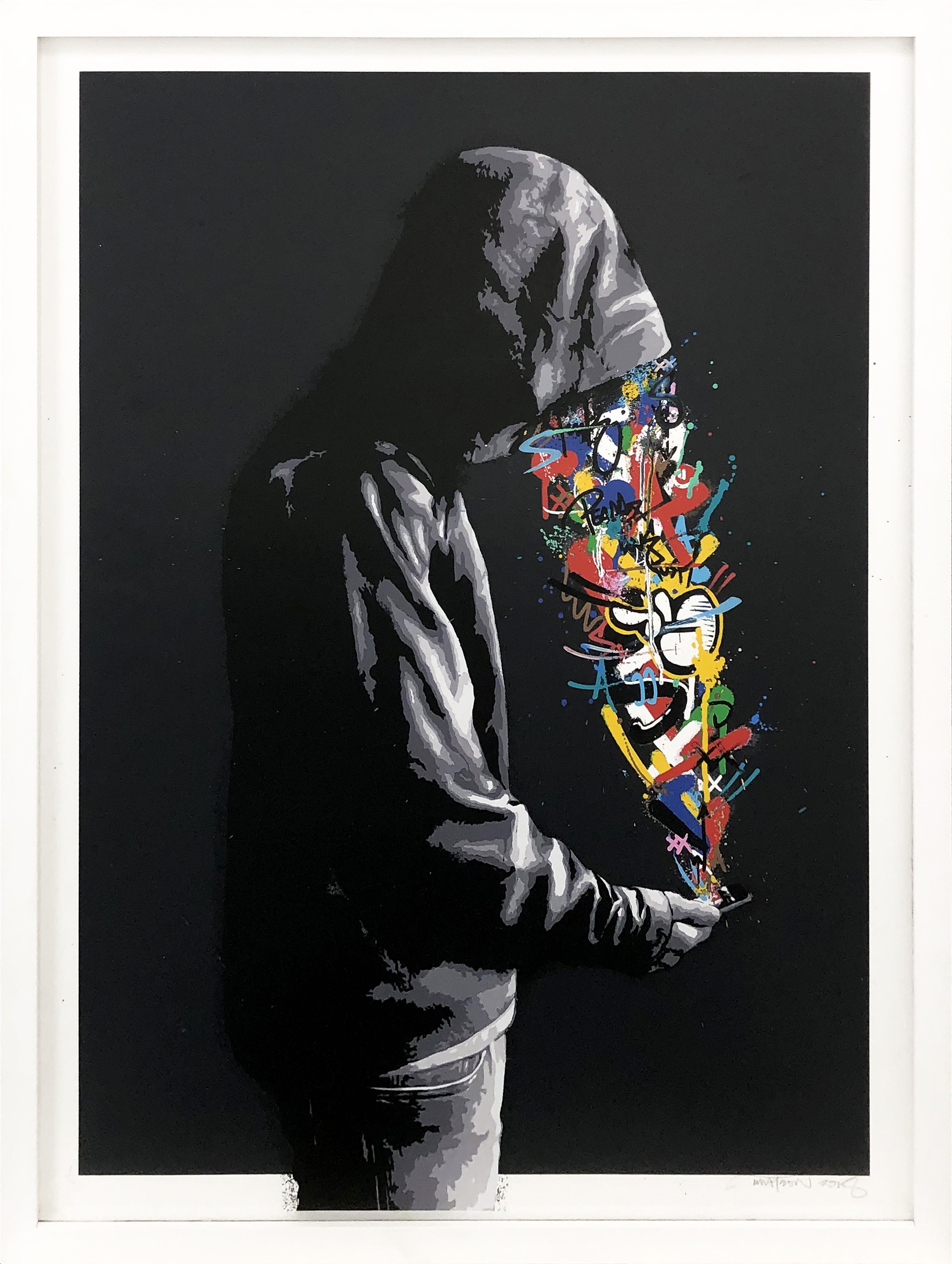 Martin Whatson, Martin Whatson Connection Dk Grey (Unique aHand Finished Screen Print) Martin Whatson, Martin Whatson Connection Dk Grey (Unique aHand Finished Screen Print)