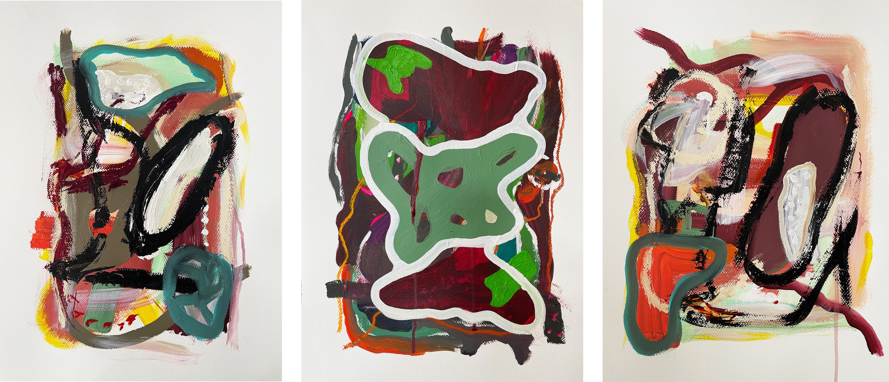 Alec Franco, Lab #7, #6 and #11 Triptych. From the Lab series Alec Franco, Lab #7, #6 and #11 Triptych. From the Lab series
