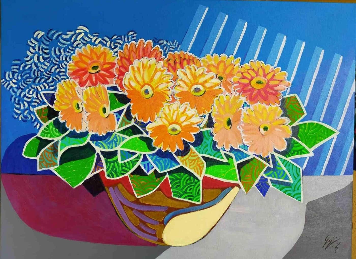 Gerardo La Porta, Vase of Gerberas Gerardo La Porta, Vase of Gerberas