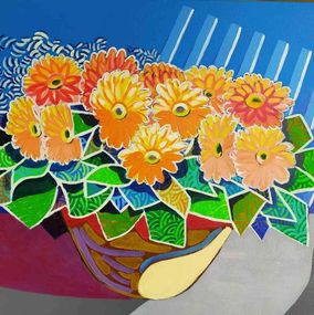 Gemälde, Vase of Gerberas, Gerardo La Porta