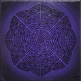 Painting, Violet tribal 2, Jonathan Pradillon