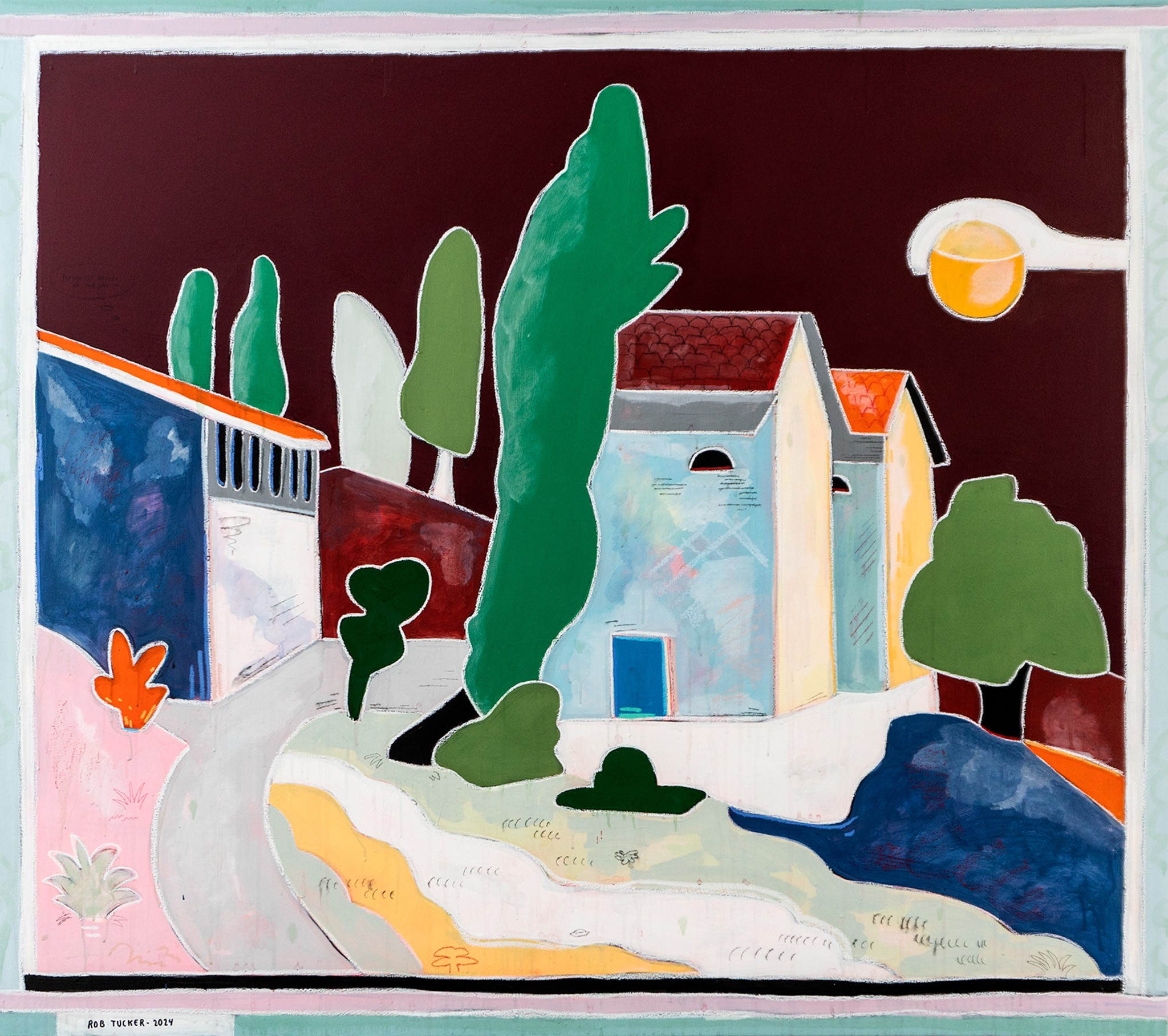 Rob Tucker, Farmhouse nestled on the hill Rob Tucker, Farmhouse nestled on the hill
