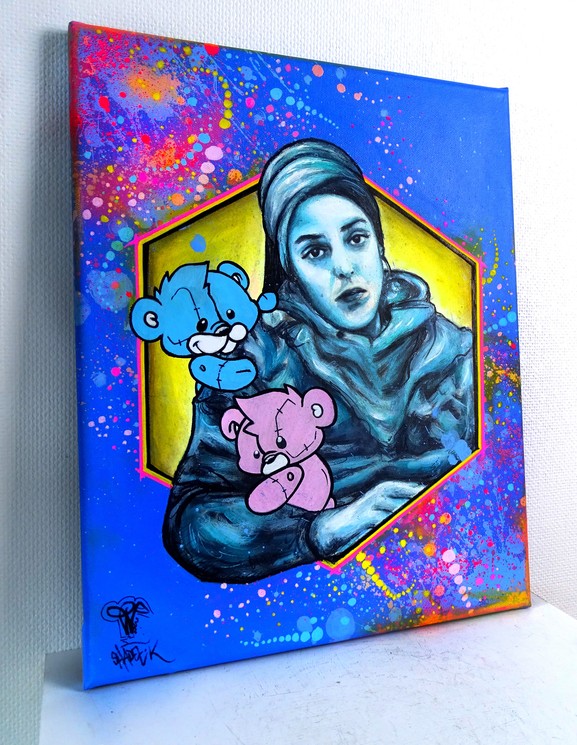 Priscilla Vettese, Kevinours Love Keny Arkana X Shadee K, Painting on canvas