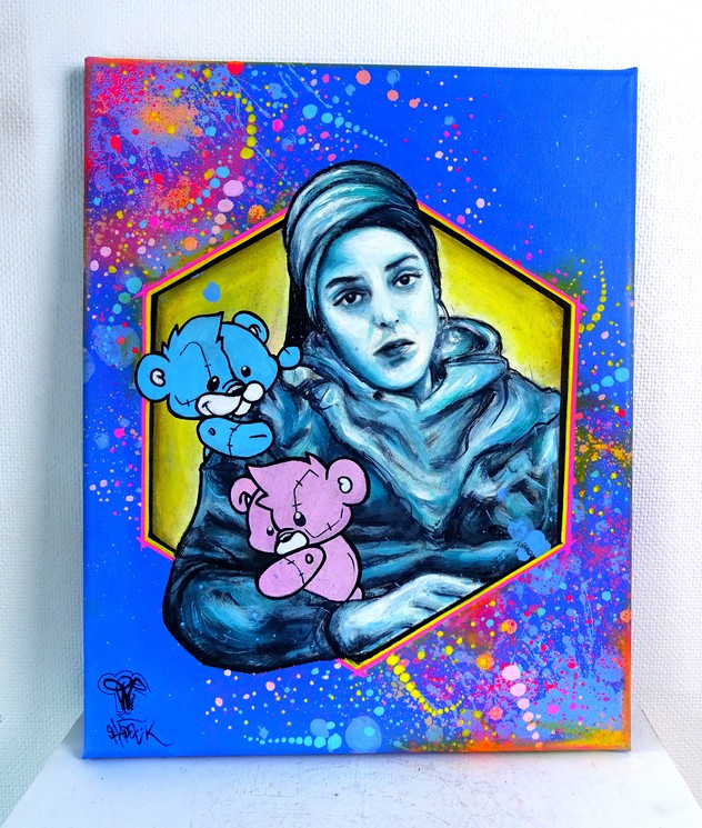 Priscilla Vettese, Kevinours Love Keny Arkana X Shadee K, Painting on canvas
