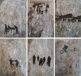 Pintura, Set of 6 Paintings. From the series Cenizas y Diamantes, Cecilia Méndez Casariego