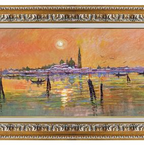 Pintura, Campanile di San Giorgio sunset - Venice cityscape, Biagio Chiesi