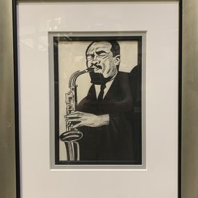 Fine Art Drawings, Sax Man, Jay Russell