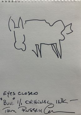 Dibujo, Bull, With My Eyes Closed, Tom Russell