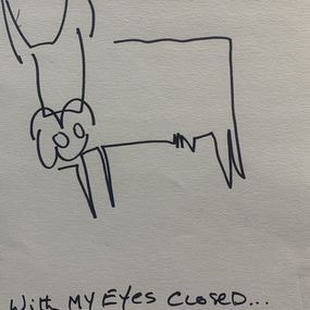 Fine Art Drawings, Cow, With My Eyes Closed, Tom Russell