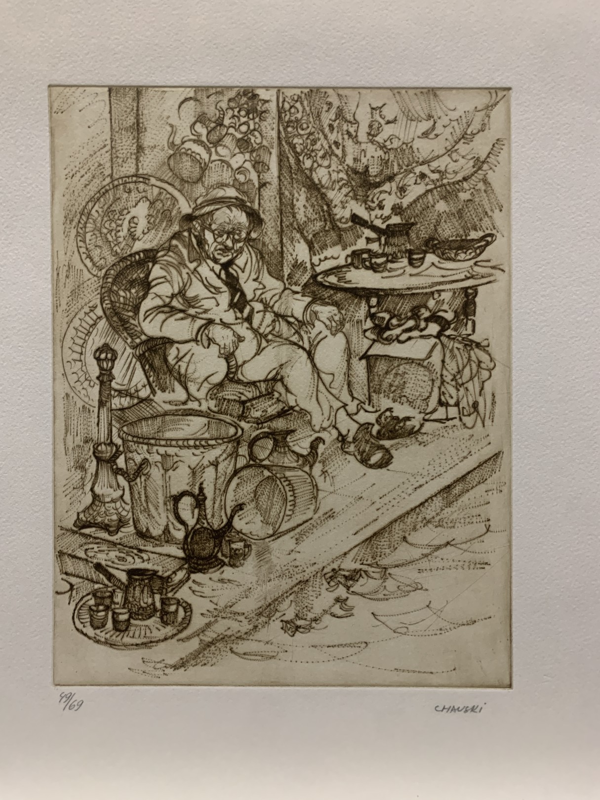 Moshe Chauski, Man Having Tea Moshe Chauski, Man Having Tea