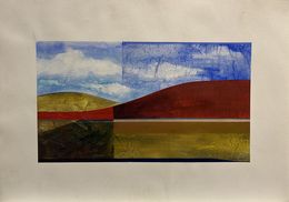 Painting, Red Hills, Elaine Clarfield-Gitalis