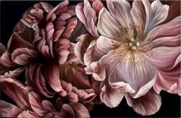 Peinture, Eternal bliss - Enchanting Peony Bouquet, Delicate Petals of Bliss, Hand-painted, Serene Nature's Tapestry, Peony Flowers, Nature's Palette, Pink Peony Blossoms, Canvas Art, Ready to Hang, Natalya Nesterenko