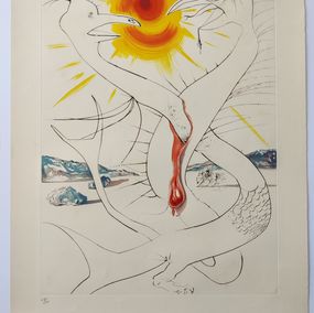 Print, Le caducee de Mars alimente par la boule de feu de Jupiter from La conquête du cosmos, Salvador Dali