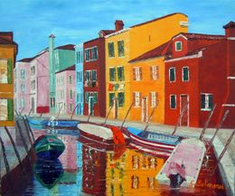 Pintura, Canal de Burano, Gyslaine Pachet-Micheneau