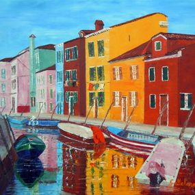 Painting, Canal de Burano, Gyslaine Pachet-Micheneau