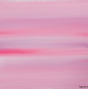 Painting, Dynamic Rose - Abstraction minimaliste colorée, Laurence Lher