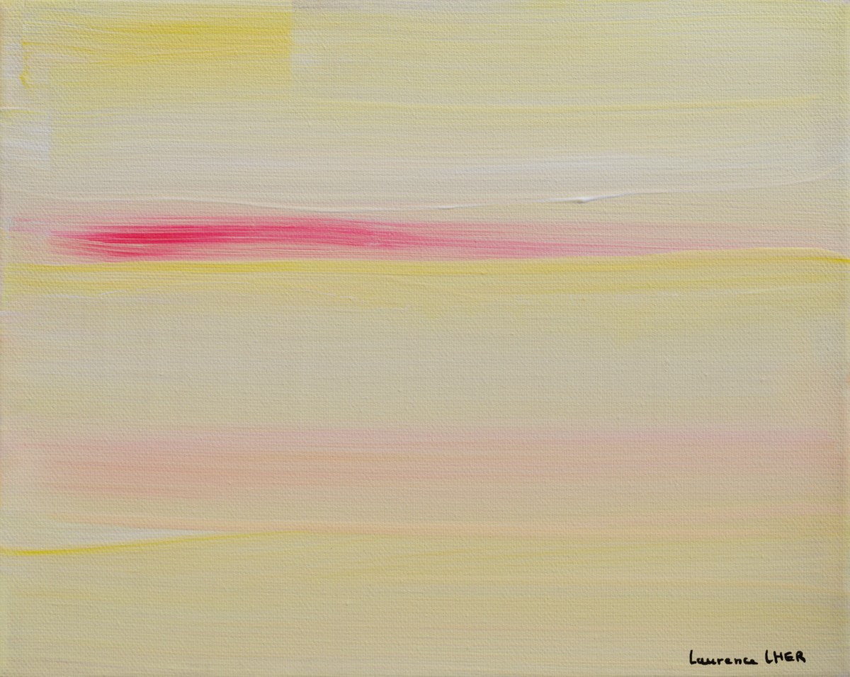 Laurence Lher, Vanille Fraise - Abstraction minimaliste colorée Laurence Lher, Vanille Fraise - Abstraction minimaliste colorée