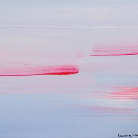Painting, Bleu Rose - Abstraction minimaliste colorée, Laurence Lher
