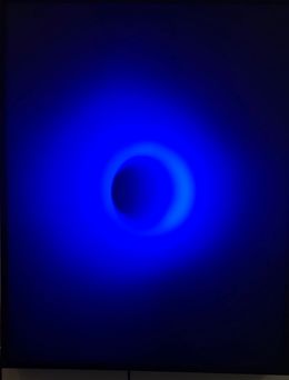 Escultura, Blue circular Light Hole with horizontal fade, Javier Toro Blum