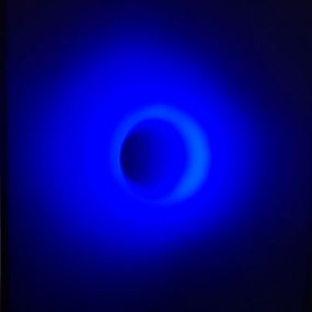 Sculpture, Blue circular Light Hole with horizontal fade, Javier Toro Blum