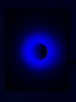 Skulpturen, Blue circular Light Hole with horizontal fade, Javier Toro Blum