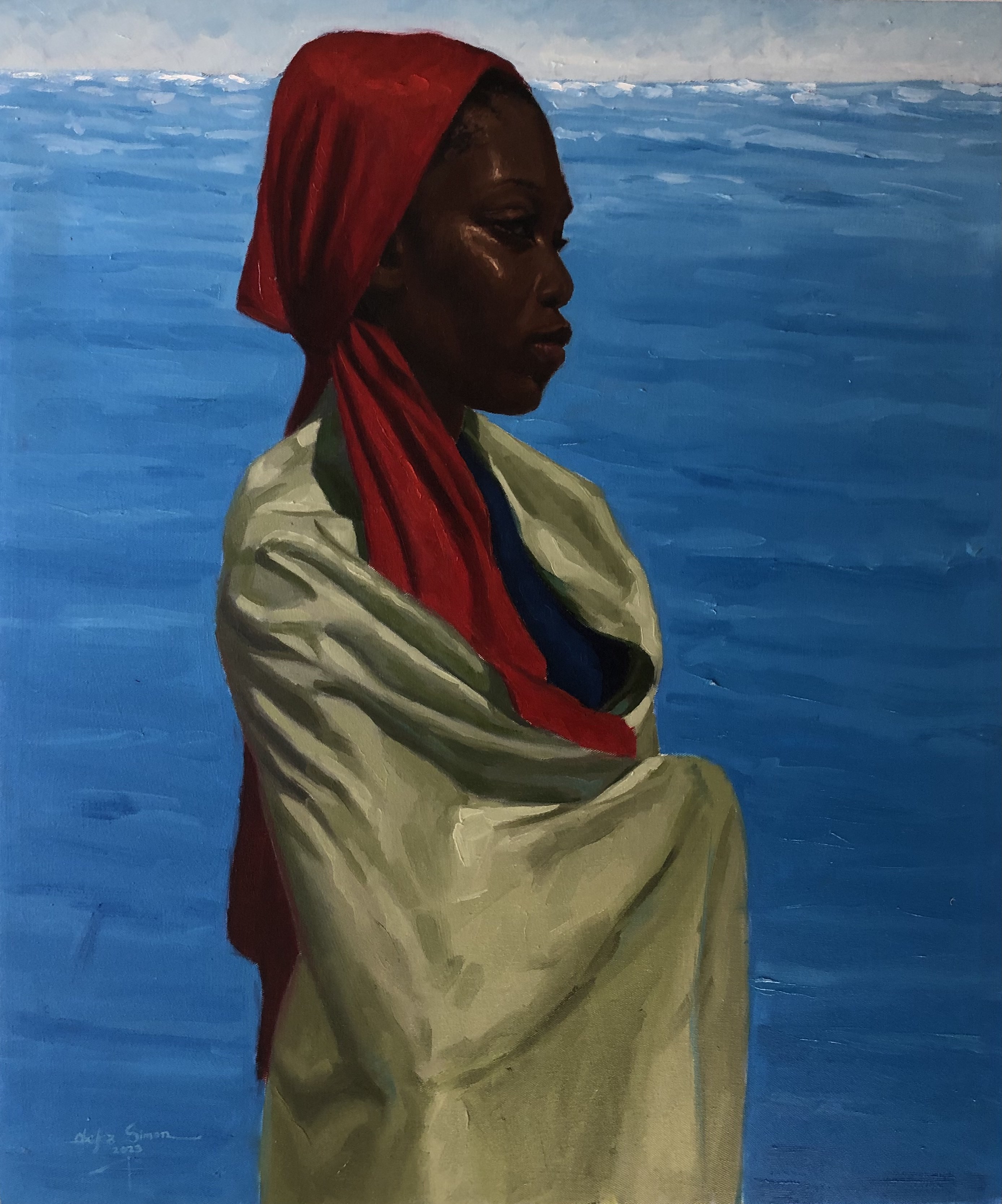 Obeka Simon, Having Done All, I Stand 1 - 21st Century, Contemporary, Landscape, Women, Oil Obeka Simon, Having Done All, I Stand 1 - 21st Century, Contemporary, Landscape, Women, Oil