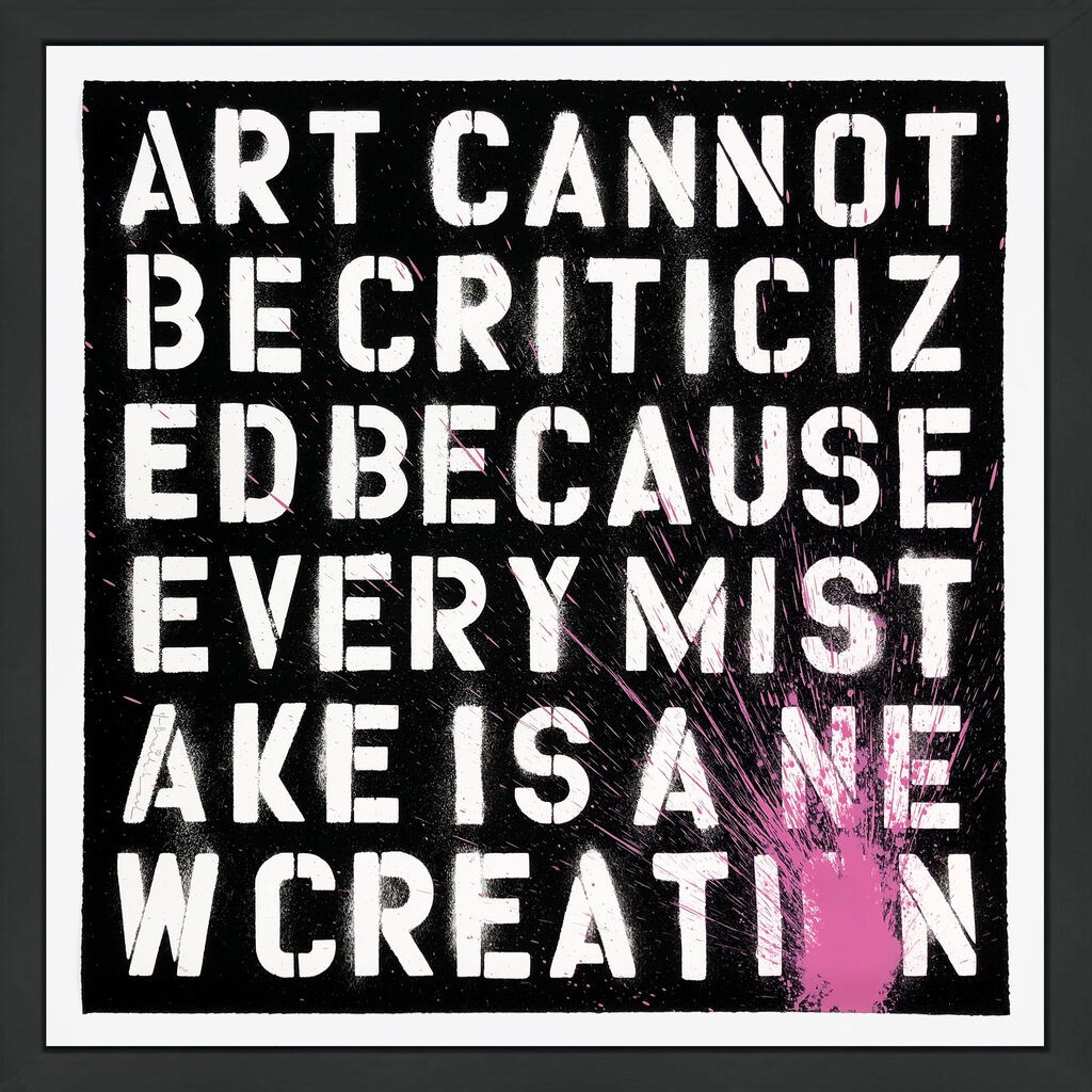 Mr Brainwash, Keep Creating - Pink (framed hand finished screen print) Mr Brainwash, Keep Creating - Pink (framed hand finished screen print)