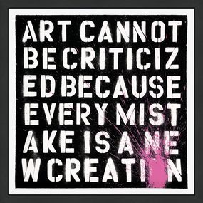 Print, Keep Creating - Pink (framed hand finished screen print), Mr Brainwash