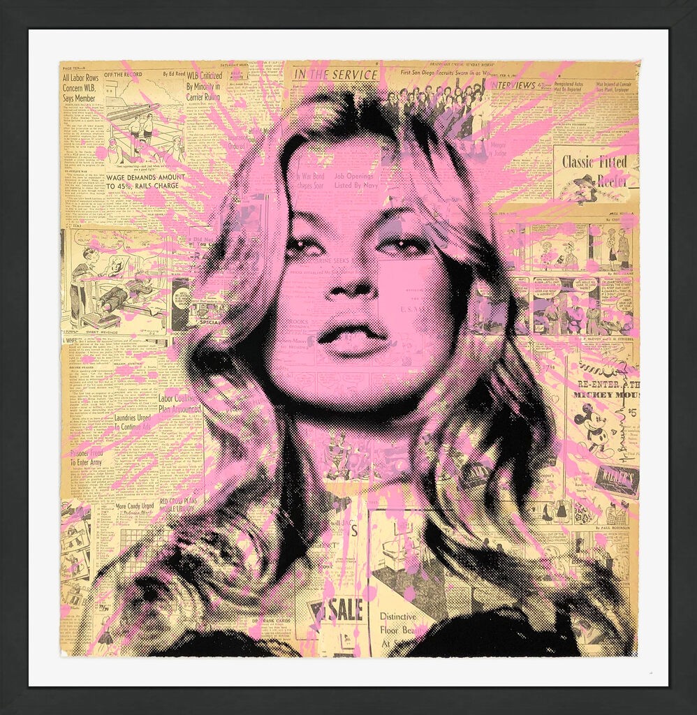 Mr Brainwash, Cover Girl - Kate Moss (framed hand signed screen print) Mr Brainwash, Cover Girl - Kate Moss (framed hand signed screen print)