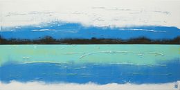 Painting, Blue Lined Landscape (1), Ronald Hunter